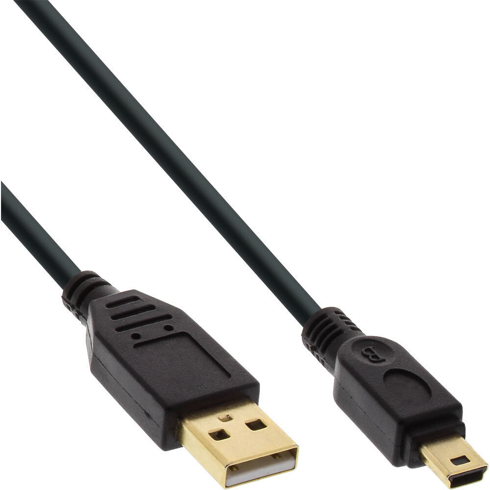 InLine USB 2.0 Mini-Kabel, USB A Stecker an Mini Stecker (5pol.), schwarz, vergo