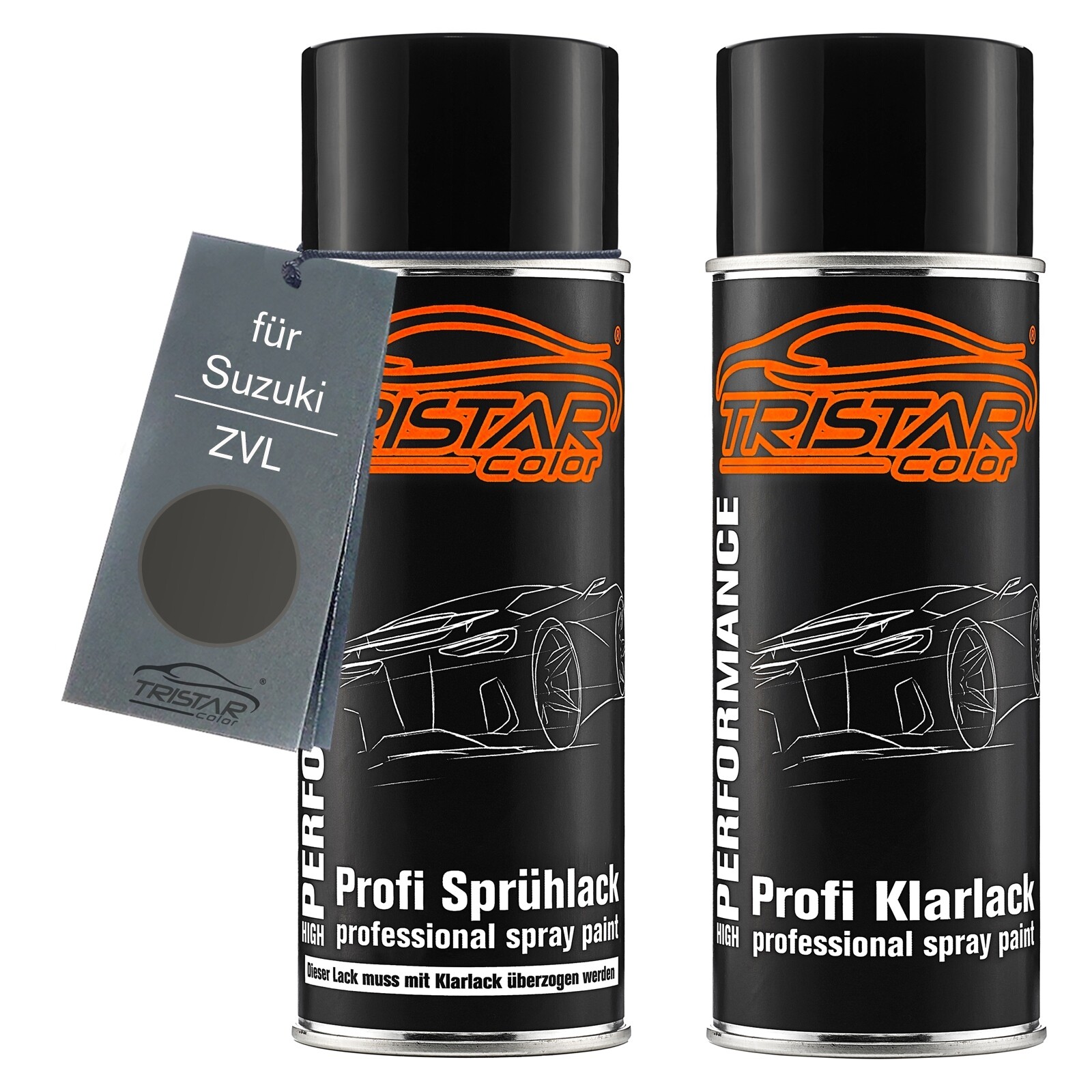 Autolack Spraydosen Set für Suzuki ZVL Medium Grey Basislack Klarlack Sprühdose