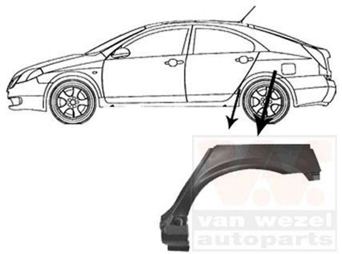 VAN WEZEL Radlauf Seitenwand 3352147 Hinten Links für NISSAN PRIMERA (P12)