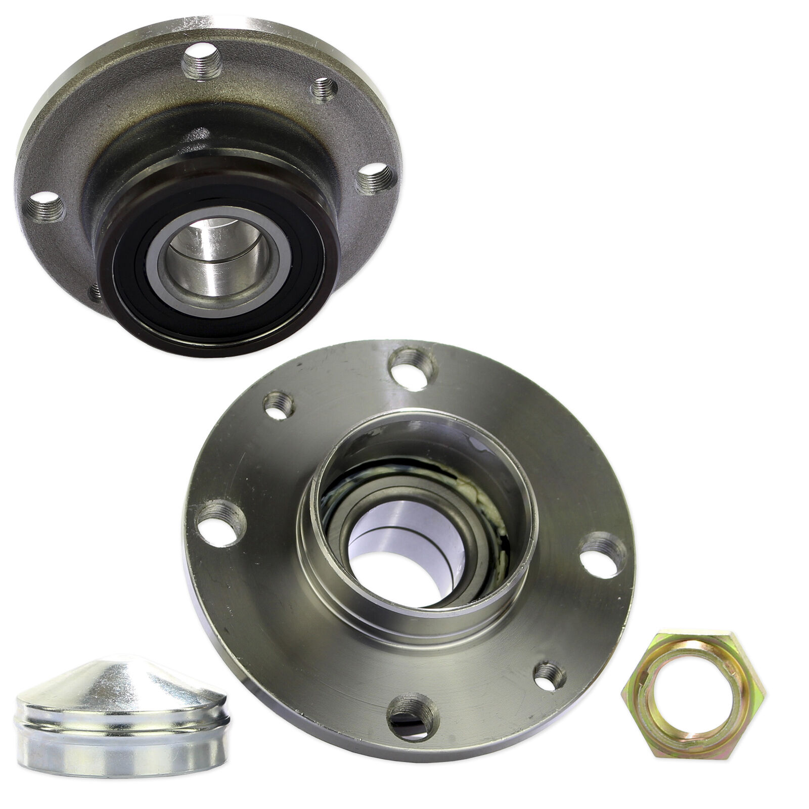 2x Radnabe + Radlagersatz Set Hinten passend für Fiat + Evo Grande [199]