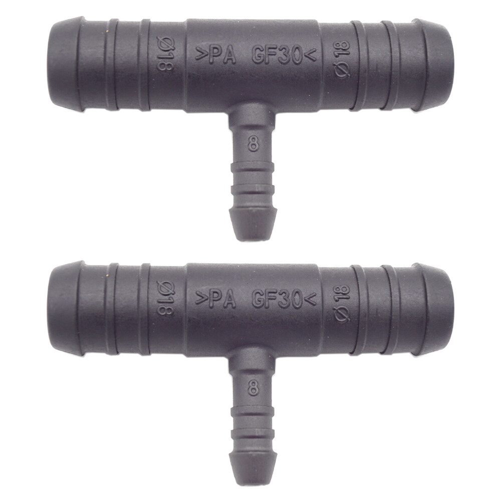 2 x YOU.S Schlauchverbinder Zwischenstück RGV Ø 18x18x8 mm - T-Stück Reduzierer