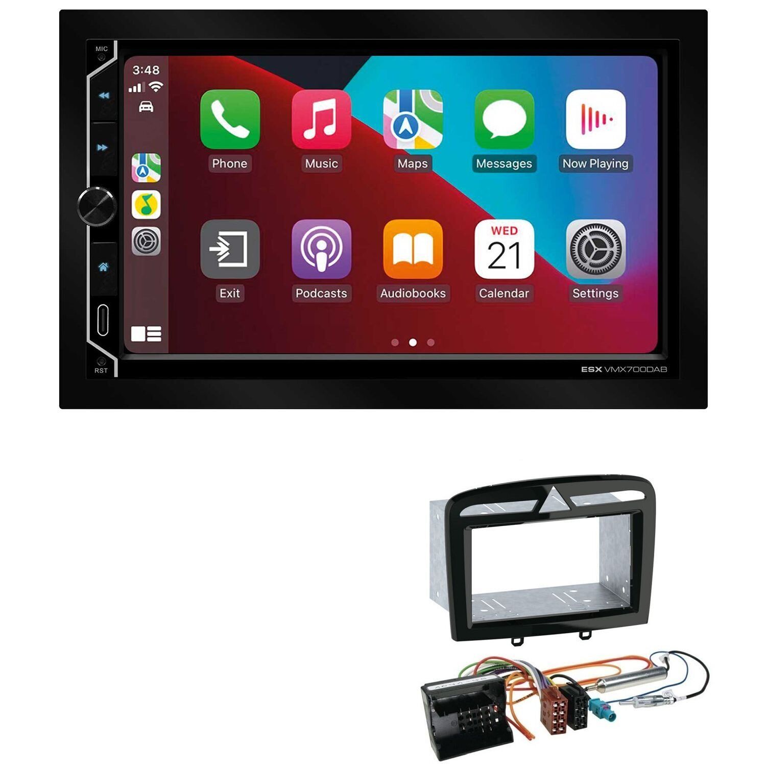 ESX Autoradio Apple CarPlay Android Auto für Peugeot 308 Facelift 2009-2014