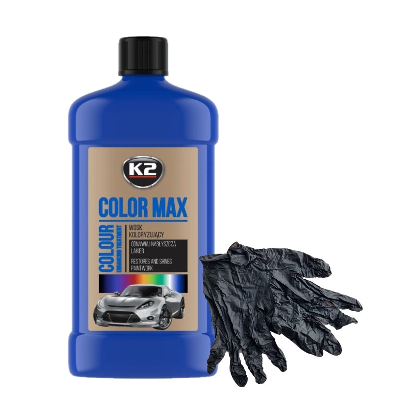 BLAU Autopolitur Wachspolitur K2 Color Max 500 Gratis Nitrilhandschuhe