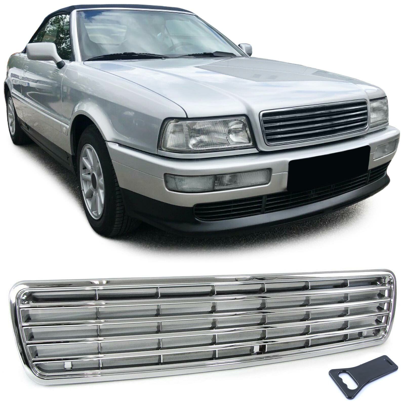 Sport Kühlergrill ohne Emblem Chrom für Audi 80 B4 Limousine Avant 91-96