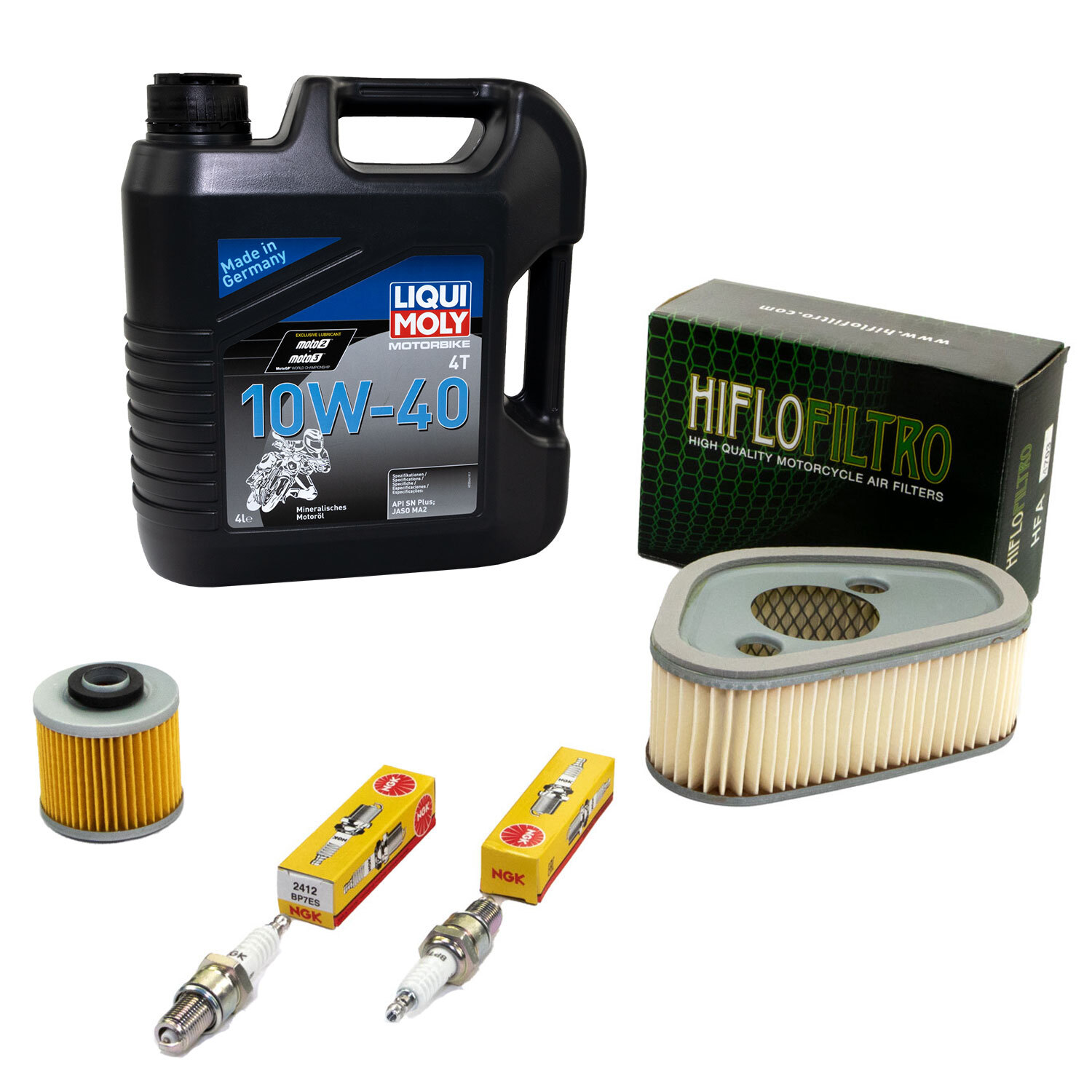 Set für Yamaha XV 1000 XV 750 81-84 Wartung Öl 4L Luftfilter Ölfilter Zündkerzen