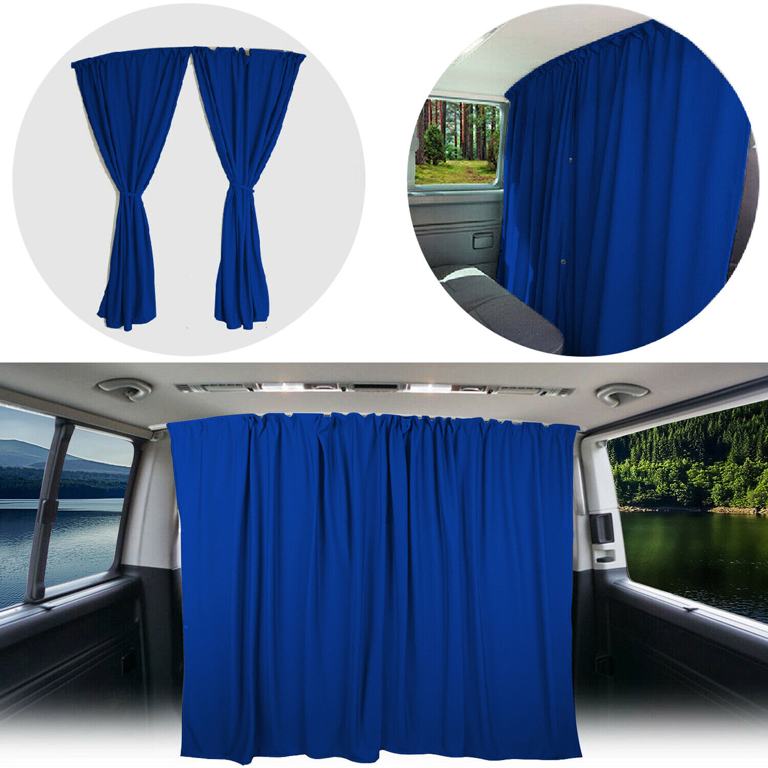 Abtrennung Fahrerhaus Gardine Vorhang für Fiat Ducato Typ 250 ab 2006-2022 Blau