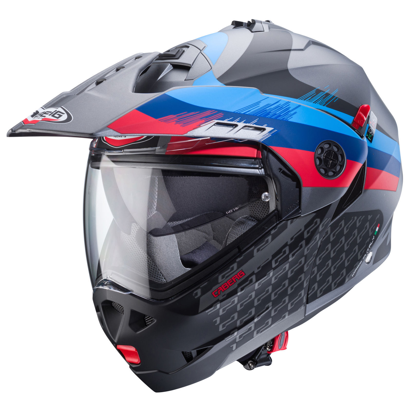 Motorrad Caberg Tourmax X Sarabe Klapphelm (graumatt/blau/rot) Gr: XL (61)