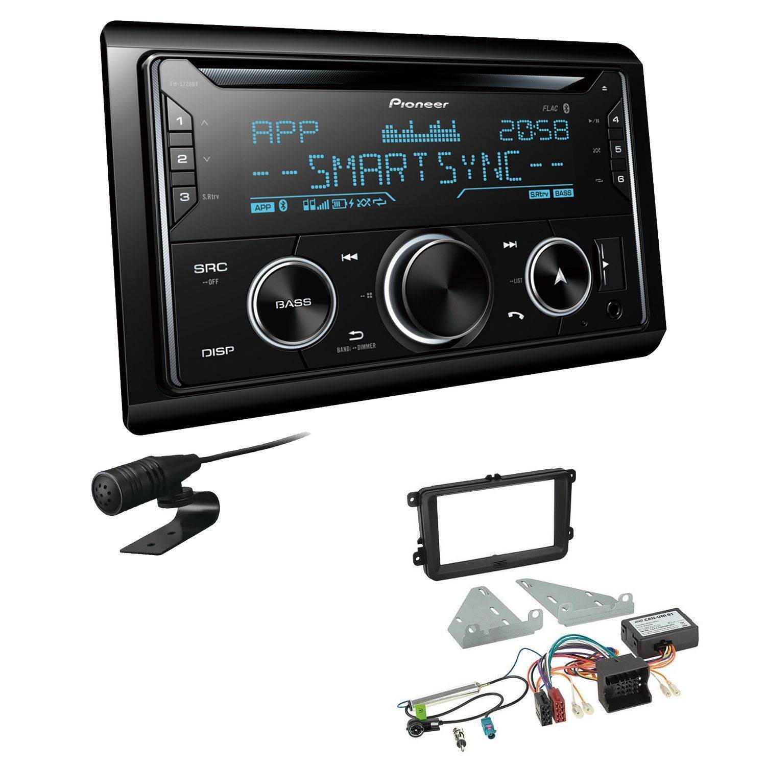Pioneer Autoradio CD Bluetooth USB Einbauset für Volkswagen VW Touran Canbus