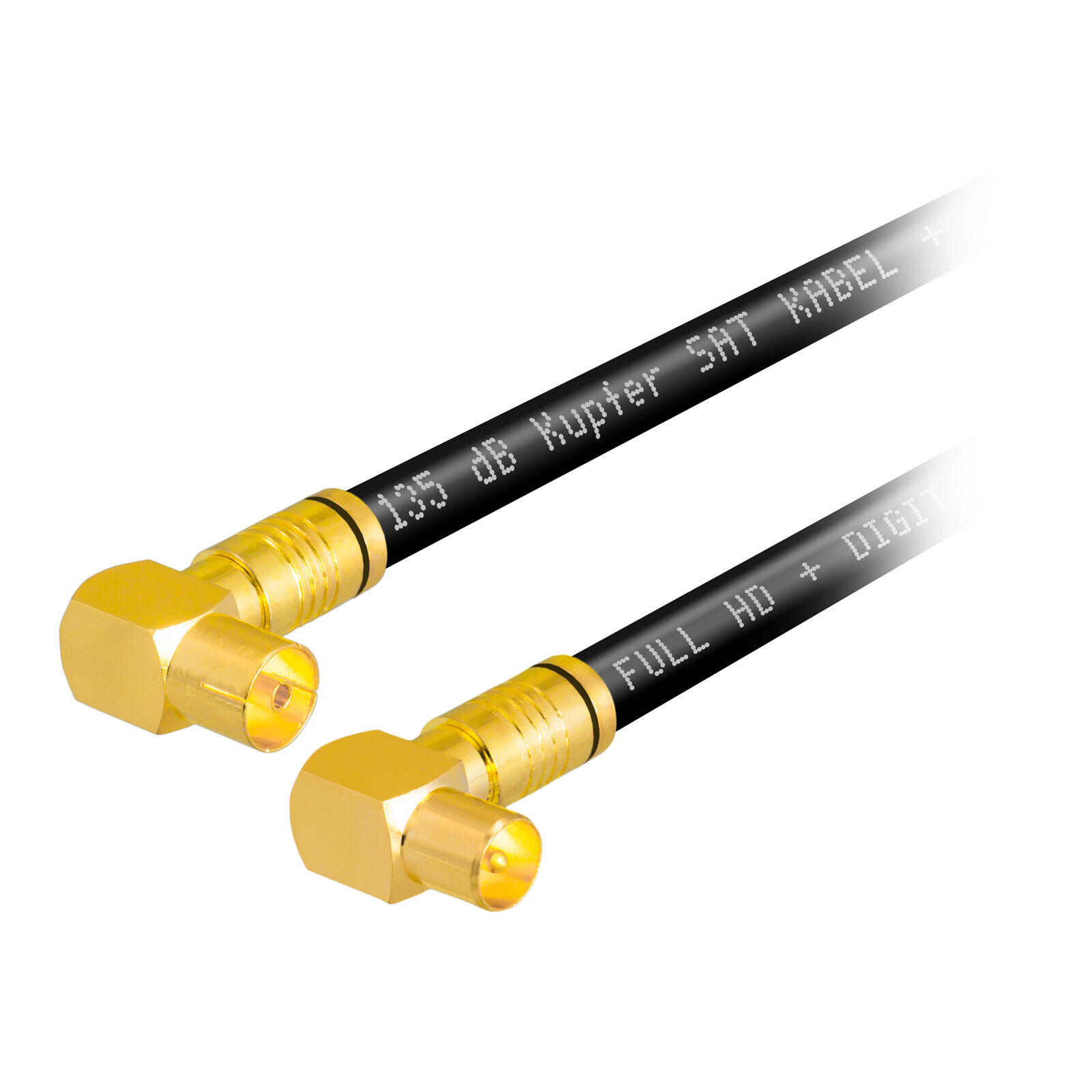 135dB 5-fach 1m Antennenkabel Koax Anschluss Kabel CU Winkel IEC Stecker Buchse
