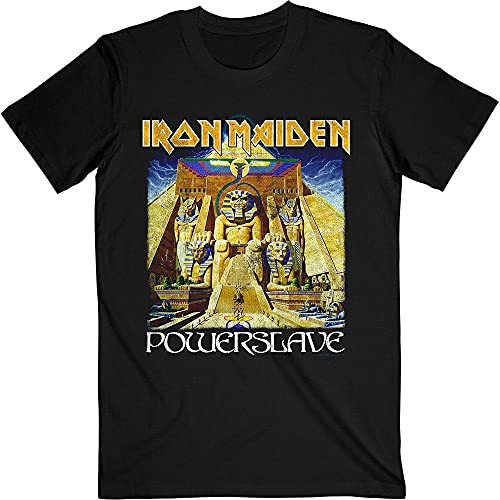 Iron Maiden Unisex Tee: Powerslave World Slavery Tour (Back Print) - 2X-Large - Black