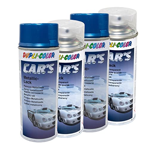Lackspray Spraydose Cars Dupli Color 706837 Blau Azurblau Metallic 2 X 400 Ml + Klarlack 385858 2 X 400 Ml