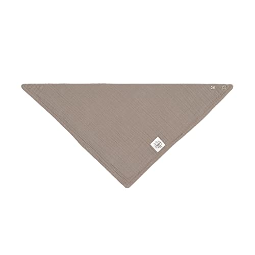 Lässig Baby Kinder Muslin Gots Zertifiziert Mull Dreieckstuch Lätzchen Baumwolle Druckknopf Doppellagig/Bandana Taupe