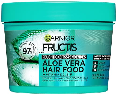 Garnier Fructis Aloe Vera Haarmaske, Leave-In Für Normales Bis Trockenes Haar, Mehr Geschmeidigkeit Und Glanz, Intensive Feuchtigkeit, Ohne Silikone,