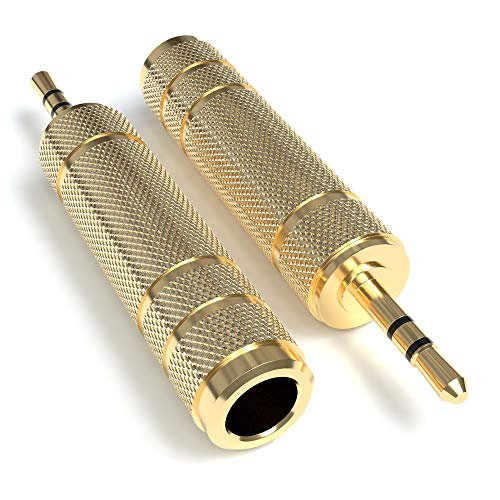 Jamega – Klinke Adapter 3.5Mm Auf 6.35Mm 2 Stück | 6,35 Mm Klinken Buchse Auf 3,5 Mm Klinkenstecker Aux Stereo Adapter Audio Mit Vergoldeten Kontakten