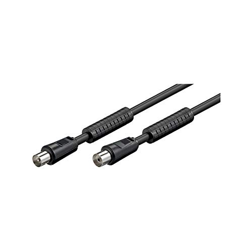 Goobay 50730 Antennenkabel 5M / Koax Stecker Auf Koax Buchse / Sat Kabel 80 Db Koaxialkabel Satellitenkabel / 2Fach Geschirmt / Tv Kabel Mit Ferrit /
