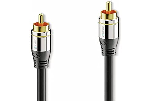 Sonero Premium 5,00M Cinch Kabel, 1X Cinch Stecker Auf 1X Cinch Stecker, Subwoofer, Verstärker, Beamer, Av Receiver, Schwarz