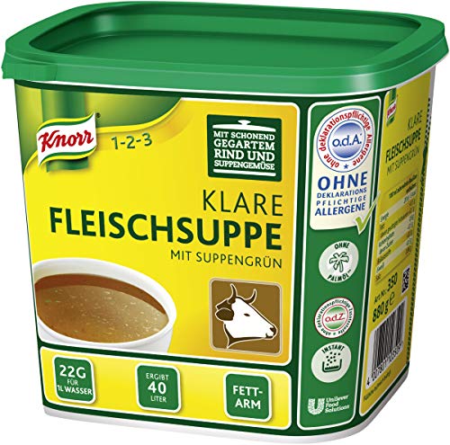 Knorr Klare Rindsuppe Mit Suppengrün (Rinderbrühe Nach Bewährter Rezeptur) 1Er Pack (1 X 0,88 Kg)