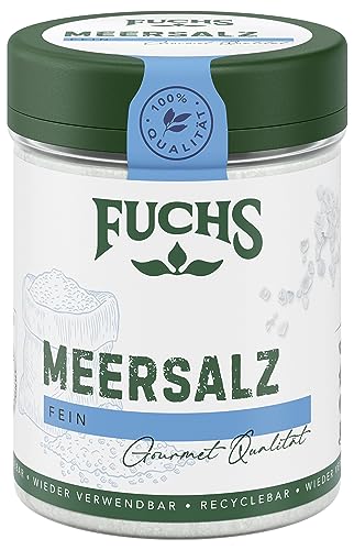 Fuchs Gewürze - Meersalz Fein - Perfekt Zum Kochen Und Abschmecken Sowie Zum Nachsalzen - Natürliche Zutaten - 150 G In Wiederverwendbarer, Recyclebar