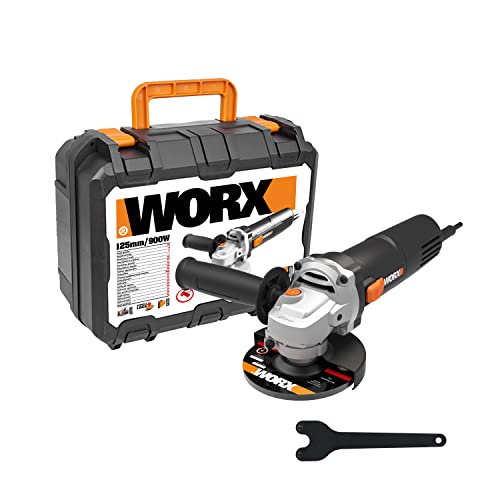 Worx Wx718 Winkelschleifer 900W – Kompaktes Schleifgerät Mit Verstellbarem Griff & Vibrationsfreiem Zusatzhandgriff Zum Schleifen & Schneiden – Scheib