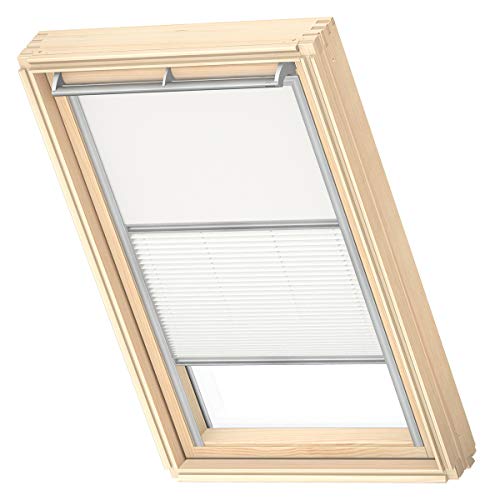 Velux Original Dachfenster Duo Verdunkelungsrollo Für F06, Weiß, Mit Grauer Führungsschiene