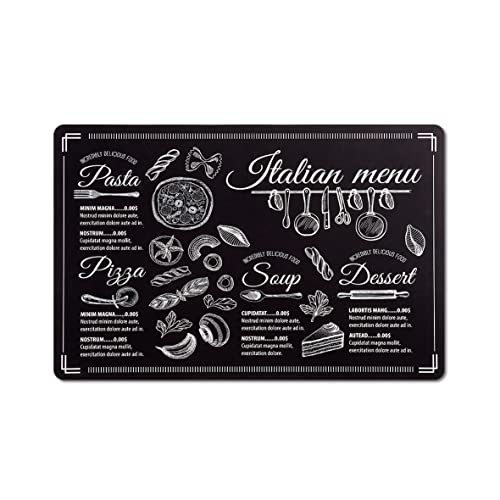 Zeller 27027 Platzset 'Italian Menu', Kunststoff, Schwarz, Ca. 43,5 X 28,5 Cm