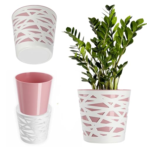 Kadax Blumentopf, Übertopf, Runder Pflanztopf Aus Kunststoff, Pflanzkübel Für Blumen, Pflanzen, Balkon, Blumenkübel Für Innen, Leichtes Pflanzgefäß, M