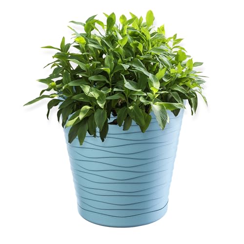 Kadax Blumentopf Mit Untersetzer, Pflanzkübel Für Innen, Leichter Blumenkübel, Pflanztopf Aus Kunststoff, Runder Übertopf Für Blumen, Pflanzen, Haus,