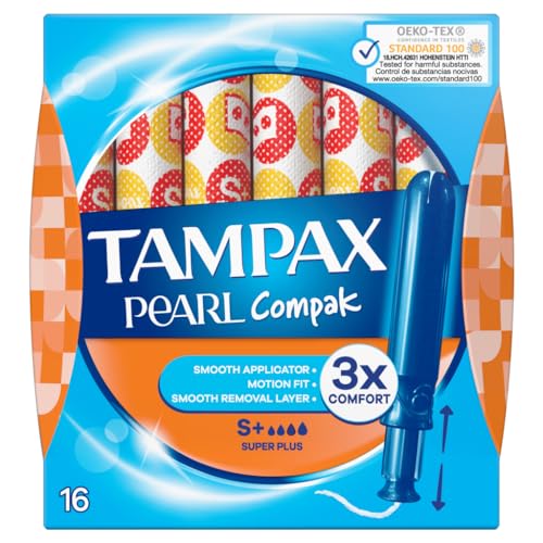 Tampax Compak Pearl Super Plus Tampons, 16-Stücke