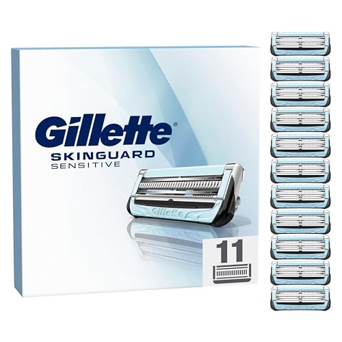 Gillette Skinguard Sensitive Rasierklingen Für Rasierer, 11 Ersatzklingen Für Nassrasierer Herren, Verbesserter Gleitstreifen, Passend Für Fusion-Grif