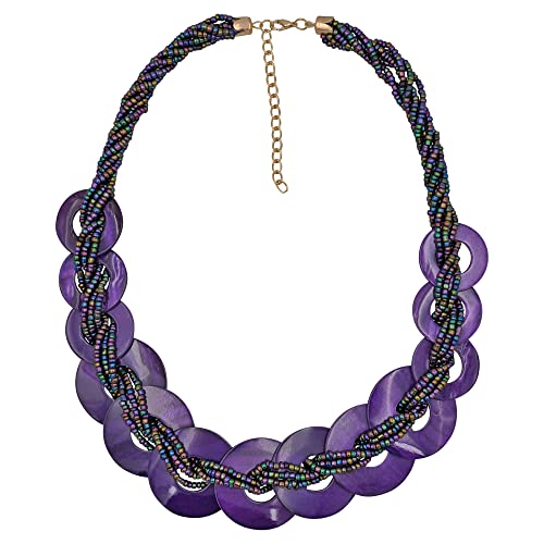 Steuer Modeschmuck Damen Collierkette Metall 64,5 Glänzend Lila 445050019