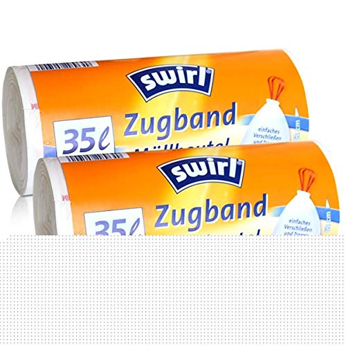 2X Swirl Zugband Müllbeutel 35L (15 Stk./ Rolle)