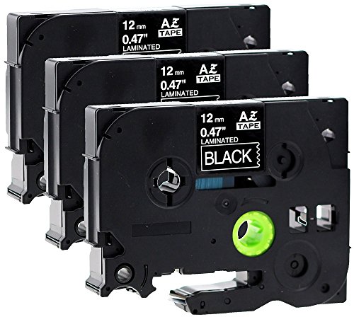 3X Schriftbänder Für Brother Tze-335 Weiß Auf Schwarz 12Mm Laminiert Für Brother P-Touch 1000W 1010 1090 1830Vp 2030Vp 2100Vp 2430Pc 2730Vp 7600Vp H10