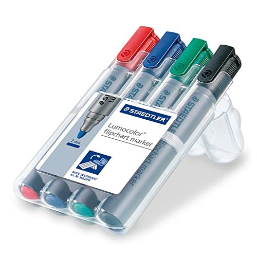 Staedtler® Flipchart-Marker Lumocolor® 356, Nachfüllbar, 2 Mm, Box Mit 4 Farben; Packungsinhalt: 4 Farben
