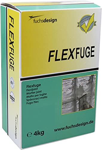 Fuchs Design Flex Fuge Anthrazit - Geeignet Für Die Verfugung Von Glasbausteinen Im Innen- Und Außenbereich - 4 Kg Fugenmörtel