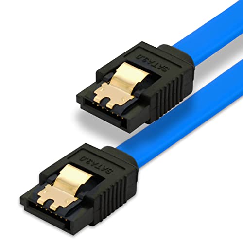 Bigtec 0,15M Sata Kabel S-Ata Iii Datenkabel Anschlusskabel Blau Hdd Ssd 6Gbit/S Stecker L-Type/L-Type 15Cm Vergoldet Gerade/Gerade Serial Ata Verrieg