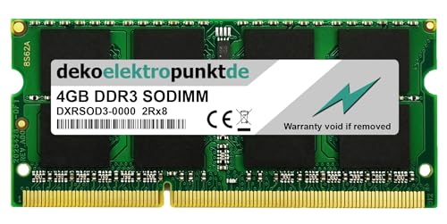 Dekoelektropunktde 4Gb Ram Speicher Passend Für Toshiba Satellite T215D-S1150Wh Arbeitsspeicher Ersatz, Sodimm Ddr3 Pc3