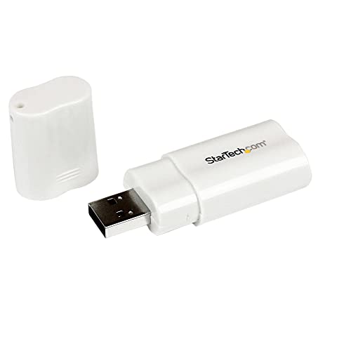 Startech.Com Usb Audio Adapter - Usb Auf Soundkarte In Weiß - Soundcard Mit Usb (Stecker) Und 2X 3,5Mm Klinke Extern
