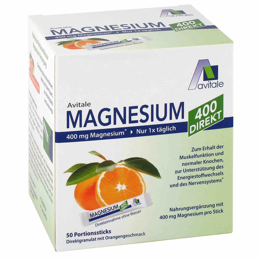 Magnesium 400 direkt Orange Portionssticks 50x2,1 g Granulat