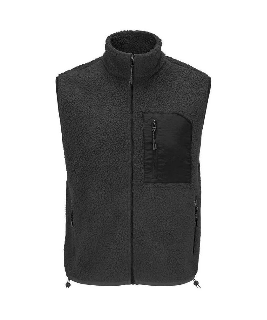 SOLS Unisex Adult Fury Sherpa Body Warmer (Carbon/Grau/Schwarz)