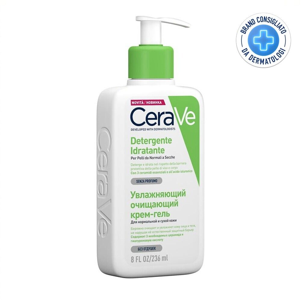 CeraVe Detergente Idratante Viso Pelle da Normale a Secca, 236ml