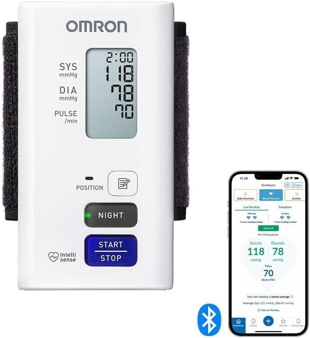 OMRON NightView Handgelenk Blutdruckmessgerät geräuschlose & komfortable APP