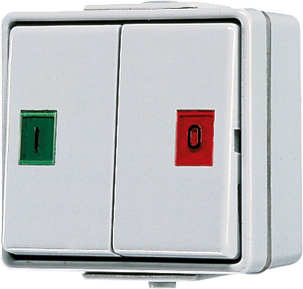Jung Doppel-Taster 10AX 250V 639 W IP44 grau Taster 639W Kunststoff