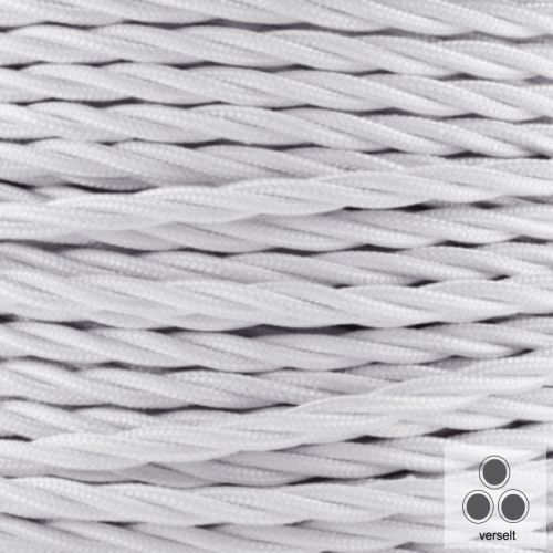 Textilkabel, Stoffkabel, Farbe Weis 3 adrig 3 x 1,5 ²mm verseilt (Meterware)