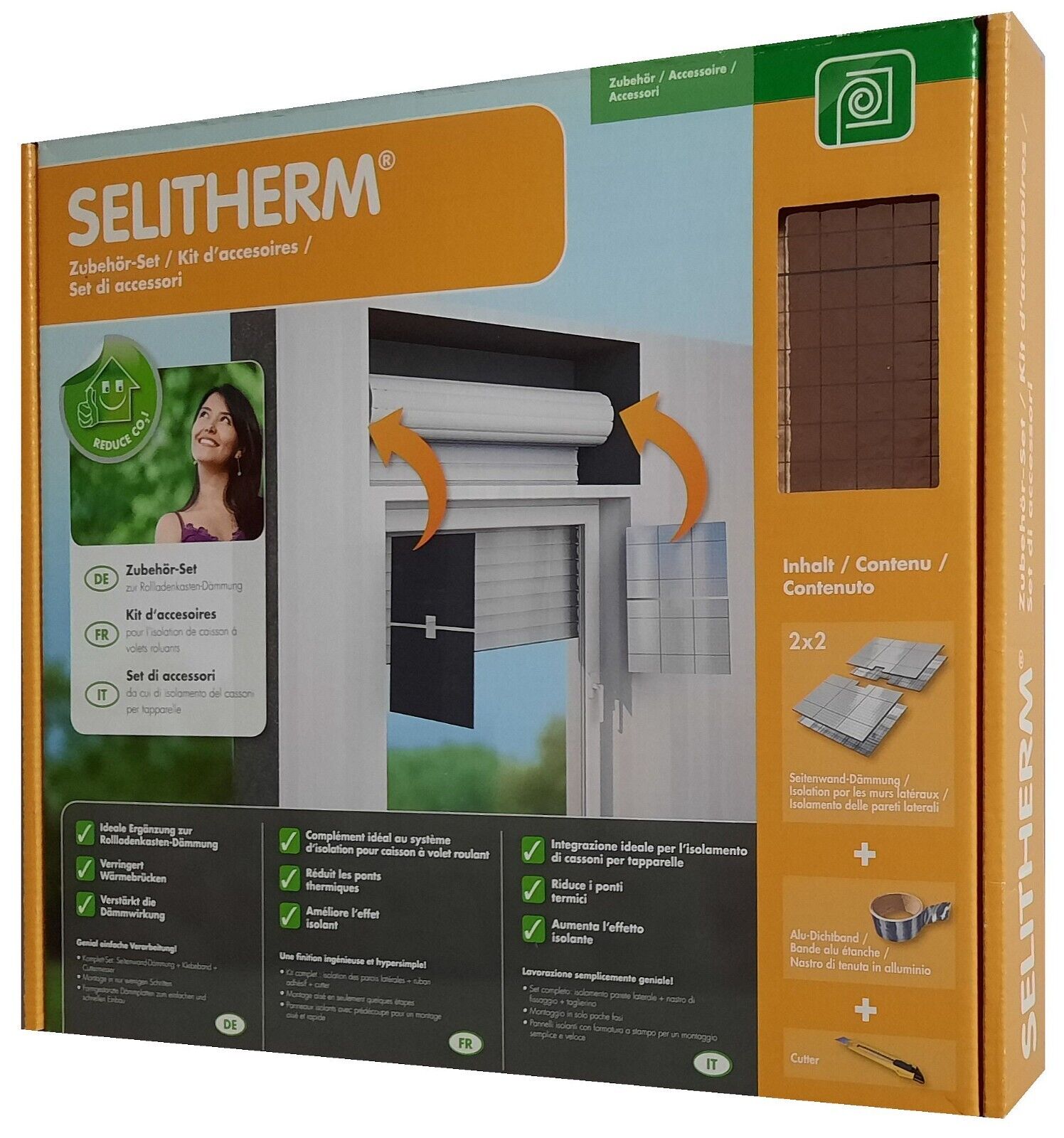 Selitherm  Zubehör-Set für Rollladenkastendämmung 13 mm inkl. Dichtband & Cutter