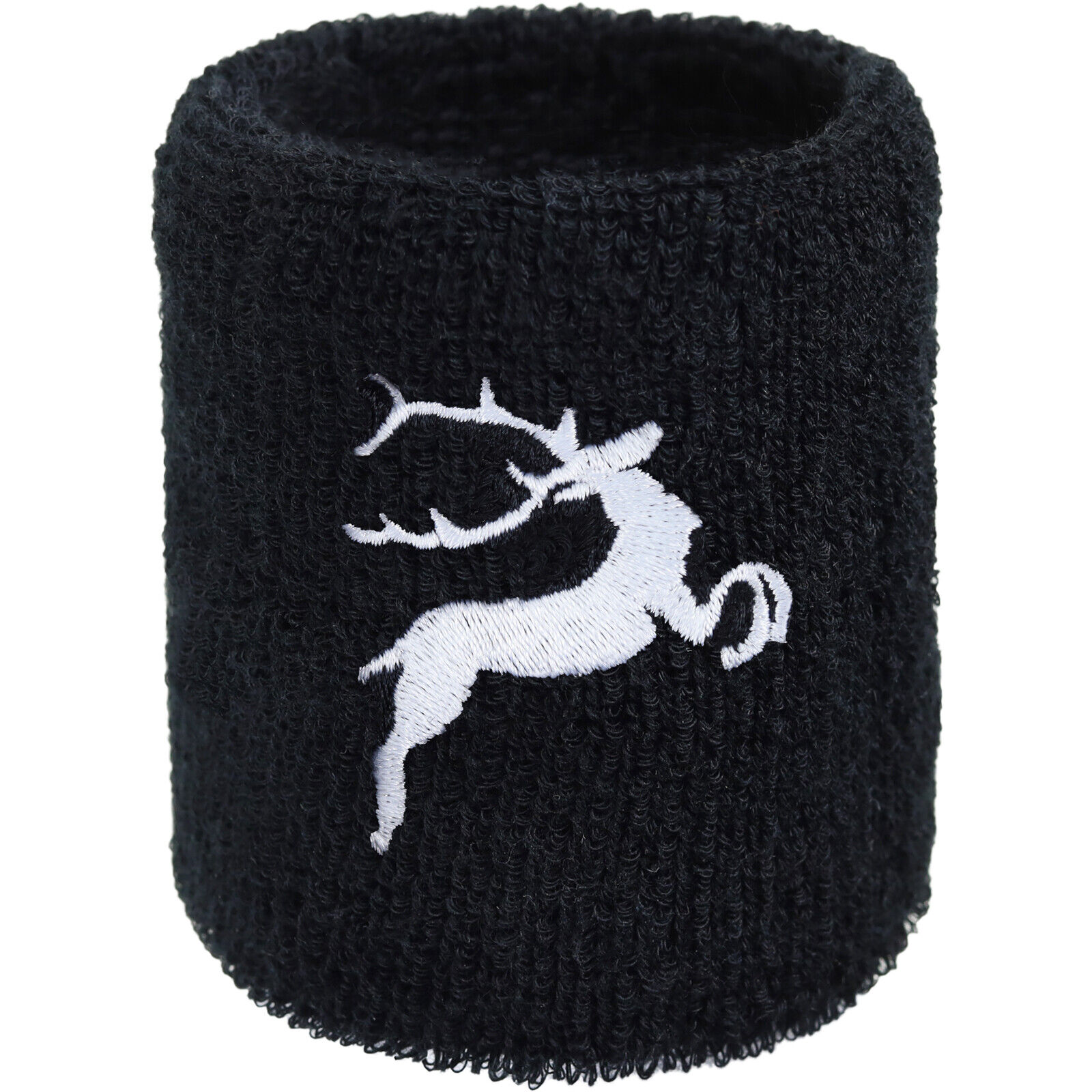 Designer Schweissband Hirsch Frottee schwarz modern für bayrischen Sportler