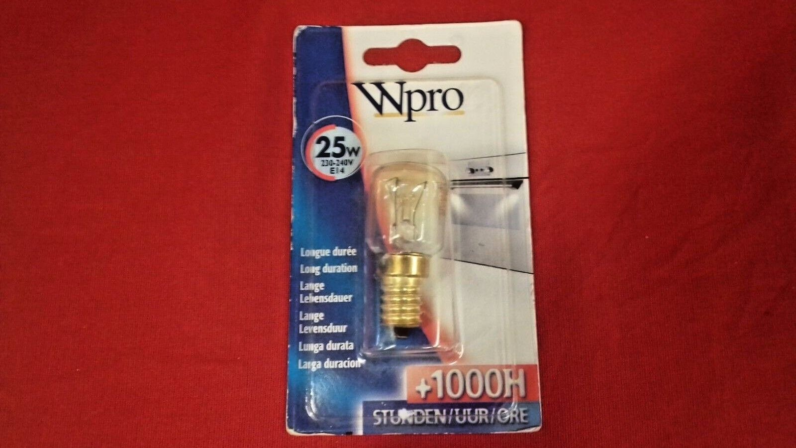 Wpro 481281728321 LFO006 BACKOFENLAMPE T25-25W-E14 EINZELVERPACKUNG