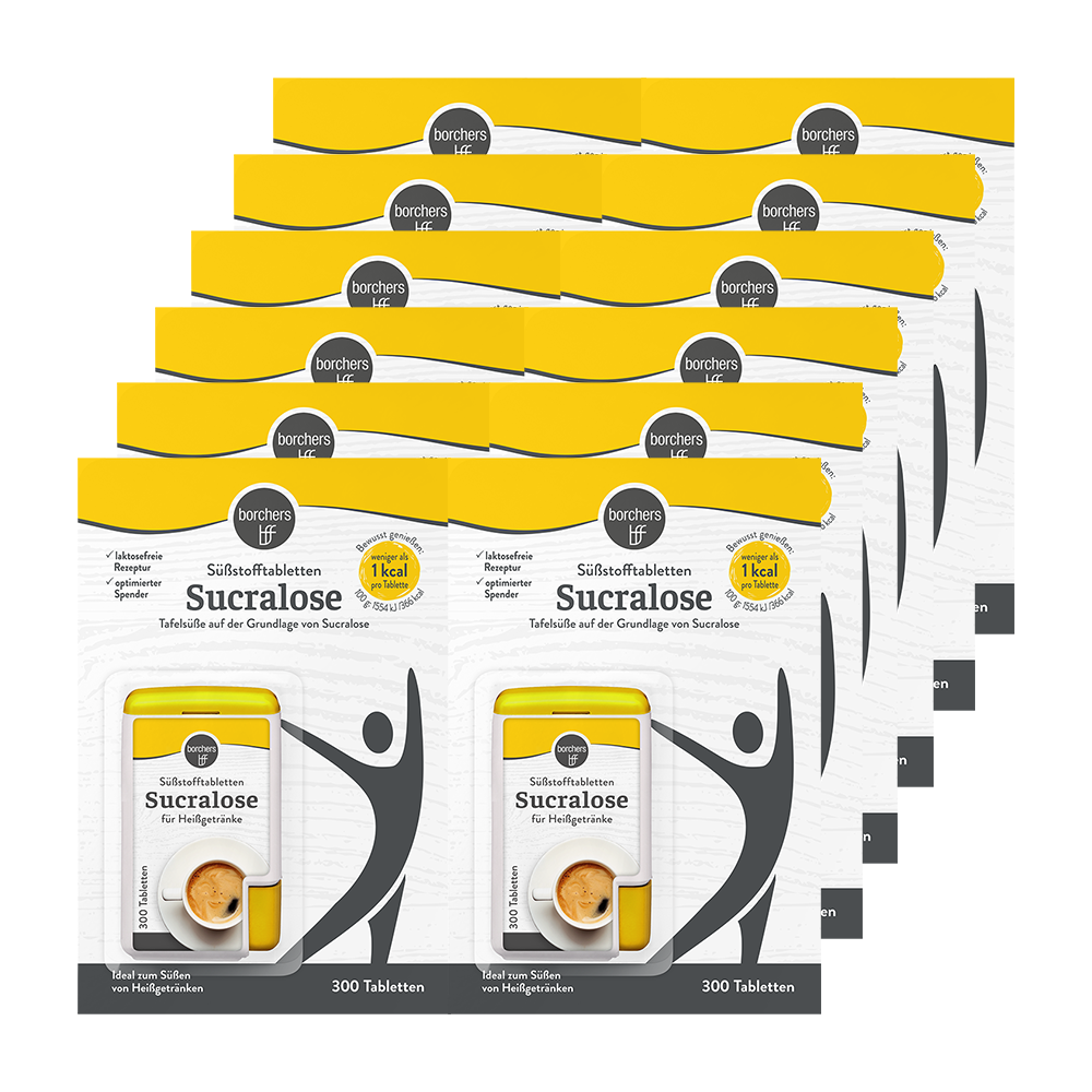 borchers 12x Sucralose Tabletten Spender 300 Stk. 180 g (119,39 EUR/kg)