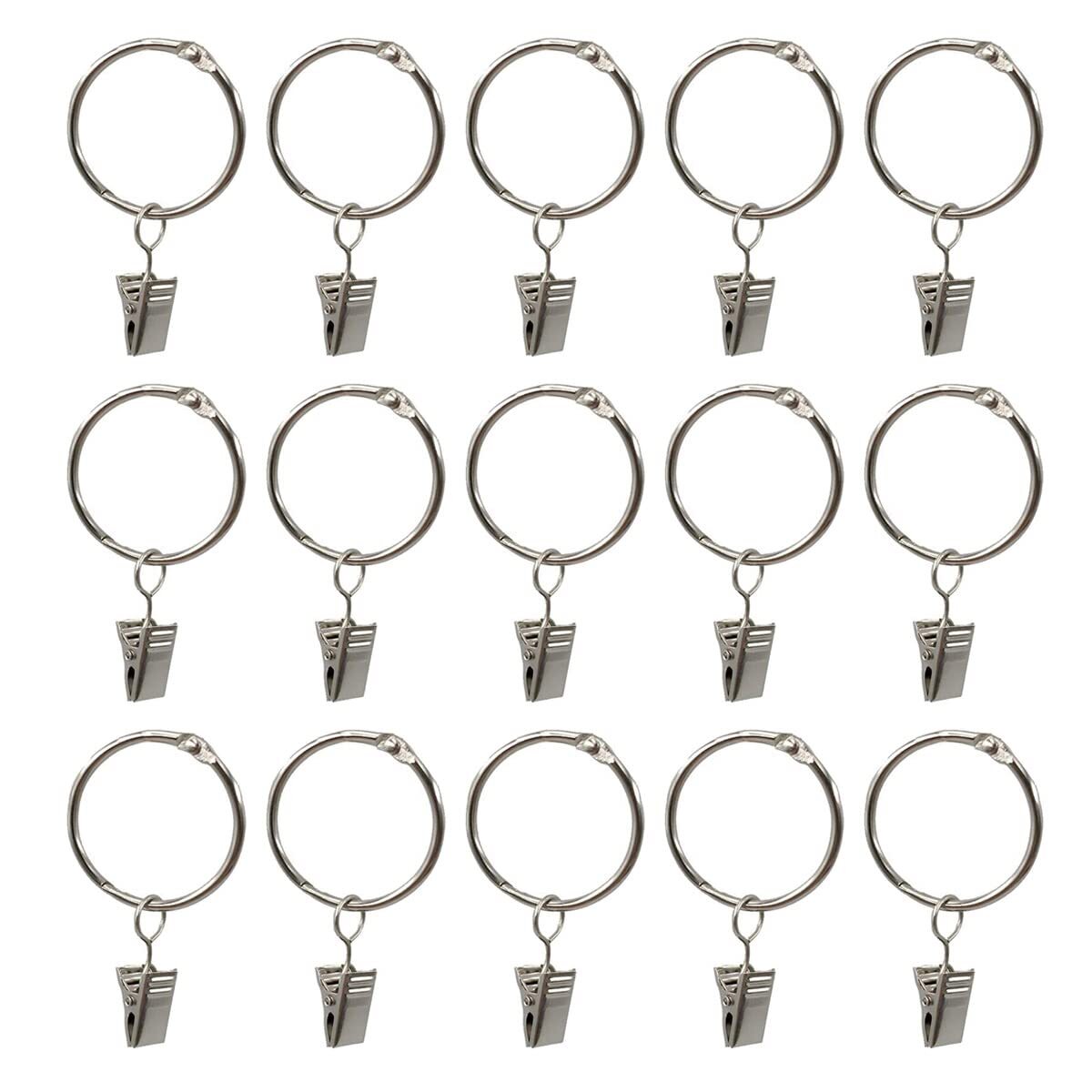 HOOPOE Gardinenringe 40 Stück Vorhangringe mit Clips,40 mm Diameter Ringe Dus...