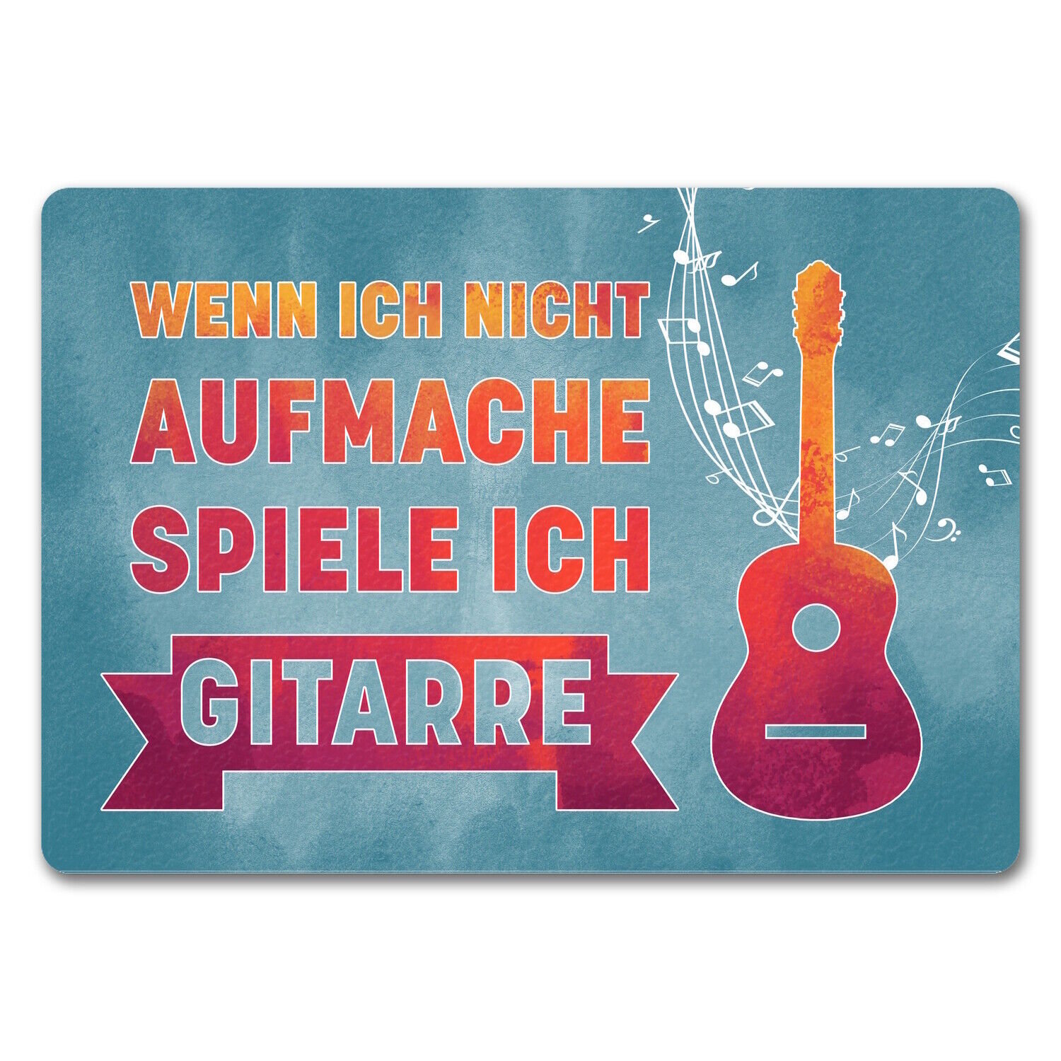 Wenn ich nicht aufmache, spiele ich Gitarre Fußmatte in 35x50 cm ohne Rand für