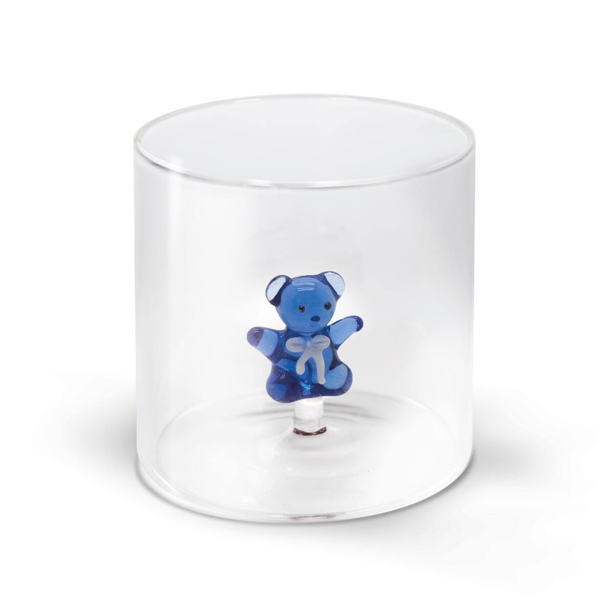 WD Lifestyle Glas Borosilikatglas Cc 250 ML Deko Bärenjunge Blau